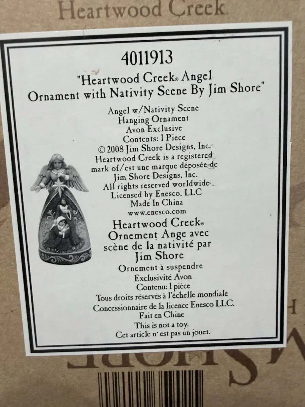 Jim Shore Heartwood Creek Angel Ornament Nativity Scene 4011913 New Open Box '08